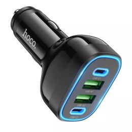 Hoco Ładowarka samochodowa HOCO 2 x USB A + 2 x Typ C PD QC 72W NZ11 czarna