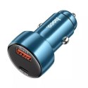 Hoco Ładowarka samochodowa HOCO USB A + Typ C z wyświetlaczem PD QC3.0 3A 48W Z50 niebieska