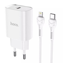 Hoco Ładowarka sieciowa HOCO Typ C + kabel Typ C do Lightning PD 20W N14 biała