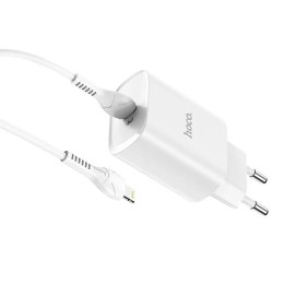 Hoco Ładowarka sieciowa HOCO Typ C + kabel Typ C do Lightning PD 20W N14 biała