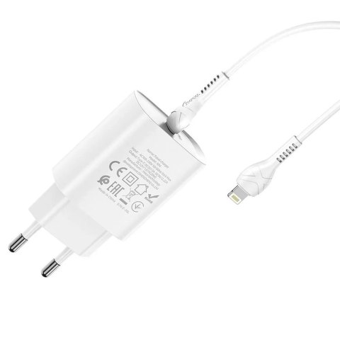 Hoco Ładowarka sieciowa HOCO Typ C + kabel Typ C do Lightning PD 20W N14 biała Hoco Ładowarka sieciowa HOCO Typ C + kabel Typ C do Lightning PD 20W N14 biała