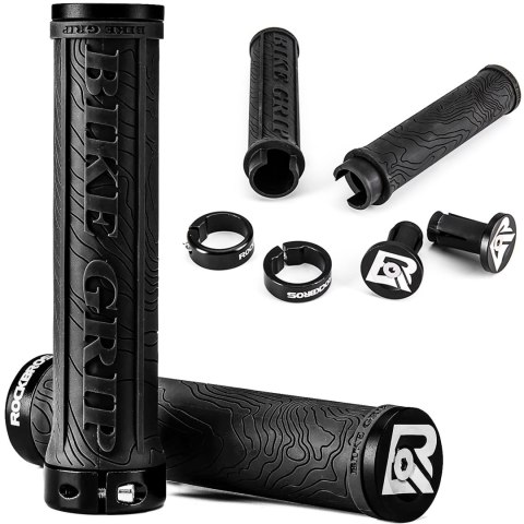 RockBros Chwyty gripy rowerowe rączki do kierownicy roweru ergonomiczne na rower Rockbros 2018-14ABK Czarne [2szt]