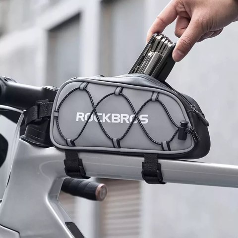 RockBros Torba Rockbros 3012010901 rowerowa na ramę 0.9 l - srebrna RockBros Torba Rockbros 3012010901 rowerowa na ramę 0.9 l - srebrna