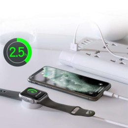 Yesido Kabel USB do ładowania 2w1 ładowarka indukcyjna magnetyczna do Apple Watch Przewód do iPhone Lightning Yesido CA70 2.4A 1.2m Bia