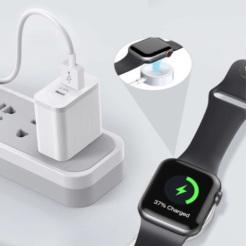 Yesido Kabel USB do ładowania 2w1 ładowarka indukcyjna magnetyczna do Apple Watch Przewód do iPhone Lightning Yesido CA70 2.4A 1.2m Bia Yesido Kabel USB do ładowania 2w1 ładowarka indukcyjna magnetyczna do Apple Watch Przewód do iPhone Lightning Yesido CA70 2.4A 1.2m Bia