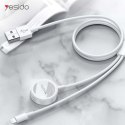 Yesido Kabel USB do ładowania 2w1 ładowarka indukcyjna magnetyczna do Apple Watch Przewód do iPhone Lightning Yesido CA70 2.4A 1.2m Bia