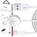 Yesido Kabel USB do ładowania 2w1 ładowarka indukcyjna magnetyczna do Apple Watch Przewód do iPhone Lightning Yesido CA70 2.4A 1.2m Bia