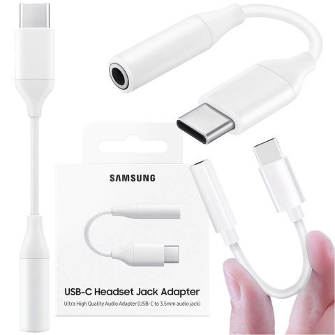 Samsung Adapter Samsung EE-UC10JUWEGUS przełączka przejściówka Audio USB-C do JACK 3,5MM Oryginalny Biały Samsung Adapter Samsung EE-UC10JUWEGUS przełączka przejściówka Audio USB-C do JACK 3,5MM Oryginalny Biały
