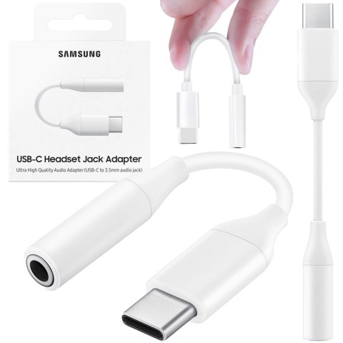 Samsung Adapter Samsung EE-UC10JUWEGUS przełączka przejściówka Audio USB-C do JACK 3,5MM Oryginalny Biały Samsung Adapter Samsung EE-UC10JUWEGUS przełączka przejściówka Audio USB-C do JACK 3,5MM Oryginalny Biały
