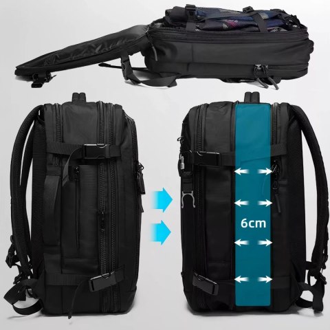 Bange Plecak wodoodporny Bange na laptopa 15.6" miejski podróżny rozszerzalny 55 x 35 x 21-27 cm do samolotu męski damski + kłódka szy Bange Plecak wodoodporny Bange na laptopa 15.6" miejski podróżny rozszerzalny 55 x 35 x 21-27 cm do samolotu męski damski + kłódka szy
