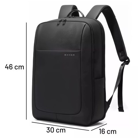 Bange Plecak wodoodporny Bange torba na laptopa 15.6" miejski podróżny 46x30x16 cm do pracy szkoły samolotu męski damski Czarny Bange Plecak wodoodporny Bange torba na laptopa 15.6" miejski podróżny 46x30x16 cm do pracy szkoły samolotu męski damski Czarny