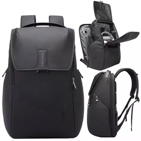 Bange Plecak wodoodporny Bange torba na laptopa 15.6" miejski podróżny 46x30x19 cm do pracy szkoły samolotu męski damski Czarny Bange Plecak wodoodporny Bange torba na laptopa 15.6" miejski podróżny 46x30x19 cm do pracy szkoły samolotu męski damski Czarny