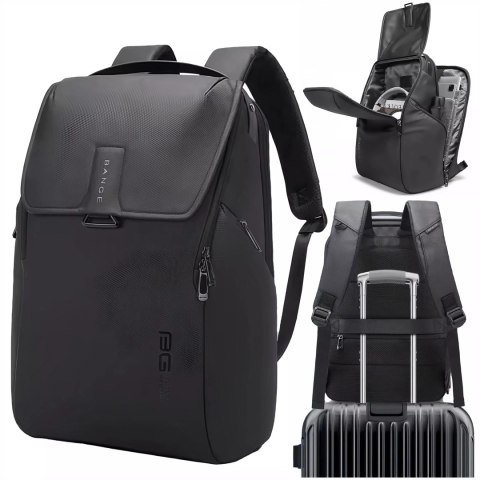 Bange Plecak wodoodporny Bange torba na laptopa 15.6" miejski podróżny 46x30x19 cm do pracy szkoły samolotu męski damski Czarny Bange Plecak wodoodporny Bange torba na laptopa 15.6" miejski podróżny 46x30x19 cm do pracy szkoły samolotu męski damski Czarny