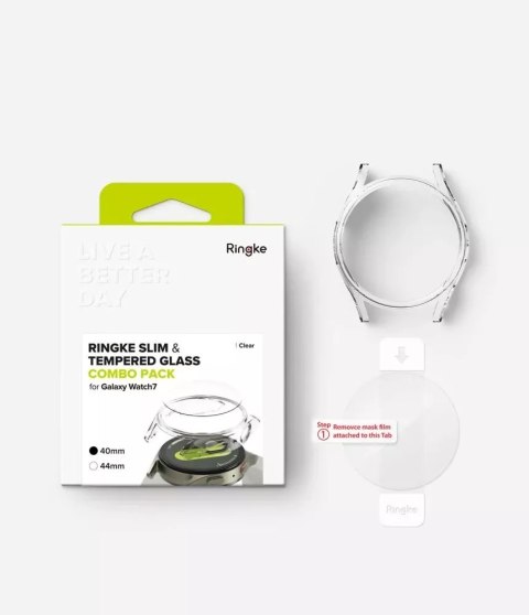 Ringke Etui ze szkłem Ringke Slim & Tempered Glass do Samsung Galaxy Watch 7 (40 mm) Clear Ringke Etui ze szkłem Ringke Slim & Tempered Glass do Samsung Galaxy Watch 7 (40 mm) Clear
