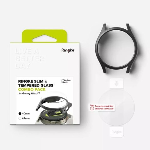 Ringke Etui ze szkłem Ringke Slim & Tempered Glass do Samsung Galaxy Watch 7 (40 mm) Titanium Black Ringke Etui ze szkłem Ringke Slim & Tempered Glass do Samsung Galaxy Watch 7 (40 mm) Titanium Black