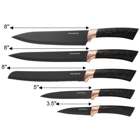 KLAUSBERG ZESTAW 5 NOŻY KUCHENNYCH W STOJAKU KLAUSBERG KB-7799 KLAUSBERG ZESTAW 5 NOŻY KUCHENNYCH W STOJAKU KLAUSBERG KB-7799