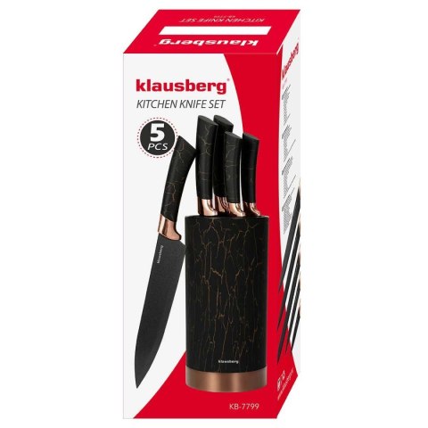 KLAUSBERG ZESTAW 5 NOŻY KUCHENNYCH W STOJAKU KLAUSBERG KB-7799 KLAUSBERG ZESTAW 5 NOŻY KUCHENNYCH W STOJAKU KLAUSBERG KB-7799