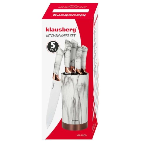 KLAUSBERG ZESTAW 5 NOŻY KUCHENNYCH W STOJAKU KLAUSBERG KB-7800 KLAUSBERG ZESTAW 5 NOŻY KUCHENNYCH W STOJAKU KLAUSBERG KB-7800