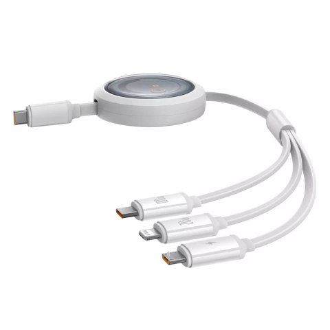 Baseus Kabel Baseus Free2Draw CB000084 zwijany USB-C - Lightning / USB-C / micro USB 100W 1.1m - biały Baseus Kabel Baseus Free2Draw CB000084 zwijany USB-C - Lightning / USB-C / micro USB 100W 1.1m - biały