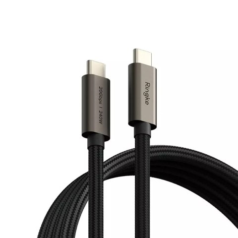 Ringke 2x Kabel USB-C typ C Ringke USB 3.2 Gen Cable PD240W 200cm Black Ringke 2x Kabel USB-C typ C Ringke USB 3.2 Gen Cable PD240W 200cm Black