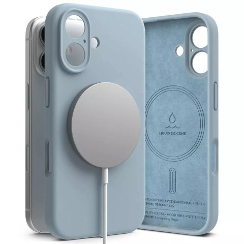 Ringke Etui magnetyczne silikonowe Ringke MagSafe do iPhone 16 Niebieski Ringke Etui magnetyczne silikonowe Ringke MagSafe do iPhone 16 Niebieski