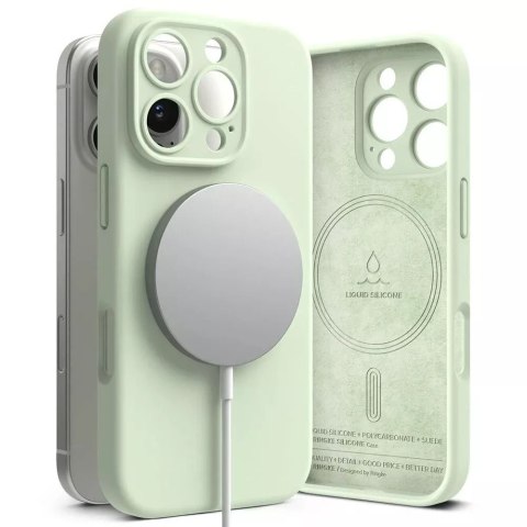 Ringke Etui magnetyczne silikonowe Ringke MagSafe do iPhone 16 Pro obudowa pokrowiec Zielony Ringke Etui magnetyczne silikonowe Ringke MagSafe do iPhone 16 Pro obudowa pokrowiec Zielony