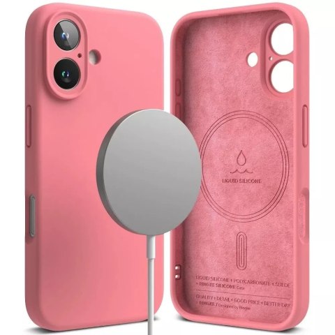 Ringke Etui magnetyczne silikonowe Ringke MagSafe do iPhone 16 Różowy Ringke Etui magnetyczne silikonowe Ringke MagSafe do iPhone 16 Różowy