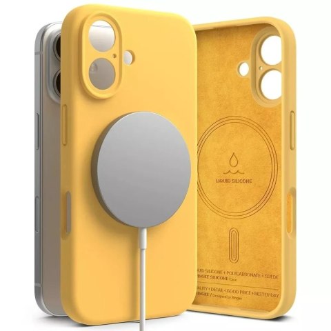 Ringke Etui magnetyczne silikonowe Ringke MagSafe do iPhone 16 Żółty Ringke Etui magnetyczne silikonowe Ringke MagSafe do iPhone 16 Żółty