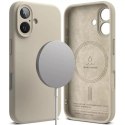 Ringke Etui magnetyczne silikonowe Ringke MagSafe do iPhone 16 obudowa pokrowiec Beżowy