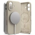 Ringke Etui magnetyczne silikonowe Ringke MagSafe do iPhone 16 obudowa pokrowiec Beżowy