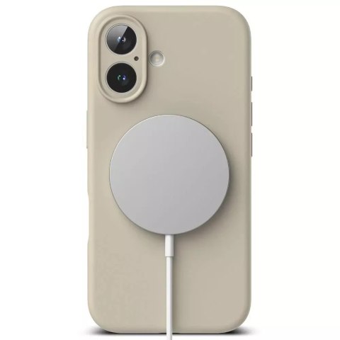 Ringke Etui magnetyczne silikonowe Ringke MagSafe do iPhone 16 obudowa pokrowiec Beżowy Ringke Etui magnetyczne silikonowe Ringke MagSafe do iPhone 16 obudowa pokrowiec Beżowy