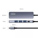 Somostel Hub Adapter USB Somostel SMS-BZ08 PD 60W 1XTYP-C 2XUSB 2.0 1X USB 3.0 1x HDMI 4K Szary