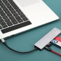 Somostel Hub Adapter USB Somostel SMS-BZ08 PD 60W 1XTYP-C 2XUSB 2.0 1X USB 3.0 1x HDMI 4K Szary