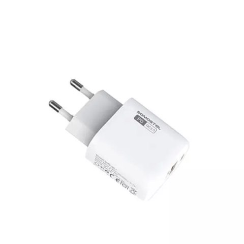Somostel Ładowarka sieciowa 3A 18W USB, USB Typu-C + kabel do iPhone szybkie ładowanie SOMOSTEL QC3.0 SMS-Q01 Biały Somostel Ładowarka sieciowa 3A 18W USB, USB Typu-C + kabel do iPhone szybkie ładowanie SOMOSTEL QC3.0 SMS-Q01 Biały
