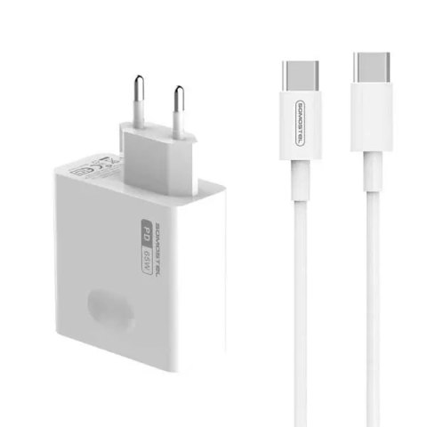 Somostel Ładowarka sieciowa 65W + kabel Typ-C do Typ-C Somostel Power Deliver Q15 PD Biały Somostel Ładowarka sieciowa 65W + kabel Typ-C do Typ-C Somostel Power Deliver Q15 PD Biały