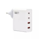 Somostel Ładowarka sieciowa Somostel Power Selivery Q24 130W Gan 2x USB-C + 2x USB QC 3.0 Biała