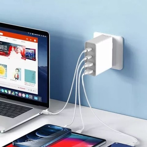 Somostel Ładowarka sieciowa Somostel Power Selivery Q24 130W Gan 2x USB-C + 2x USB QC 3.0 Biała Somostel Ładowarka sieciowa Somostel Power Selivery Q24 130W Gan 2x USB-C + 2x USB QC 3.0 Biała