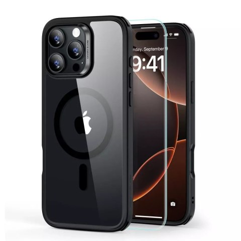 ESR Etui obudowa ESR Classic Hybrid Halolock Magsafe & Tempered Glass do iPhone 16 Clear/Black