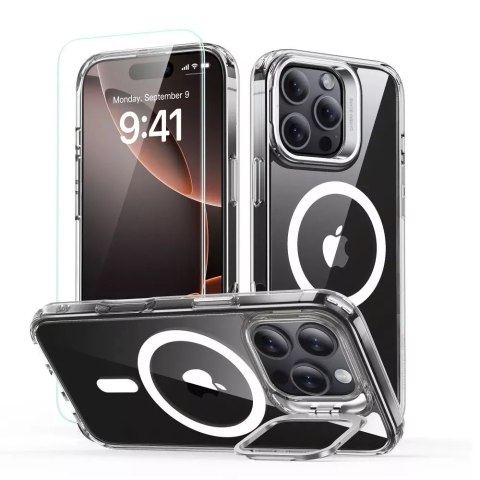 ESR Etui obudowa ESR Classic Hybrid Kickstand Halolock Magsafe & Tempered Glass do iPhone 16 Pro Max Clear ESR Etui obudowa ESR Classic Hybrid Kickstand Halolock Magsafe & Tempered Glass do iPhone 16 Pro Max Clear