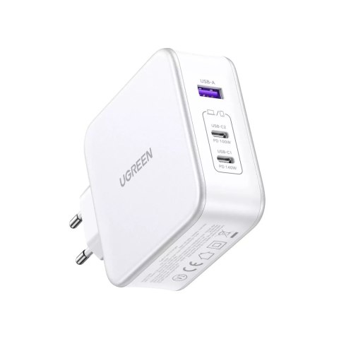 UGreen Ładowarka sieciowa GaN Ugreen Nexode USB-A/2xUSB-C 140W + kabel USB-C 1.5m - Biały UGreen Ładowarka sieciowa GaN Ugreen Nexode USB-A/2xUSB-C 140W + kabel USB-C 1.5m - Biały