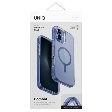 UNIQ Etui UNIQ Combat do iPhone 16 Plus 6.7" Magclick Charging Niebieski/Pearl Blue UNIQ Etui UNIQ Combat do iPhone 16 Plus 6.7" Magclick Charging Niebieski/Pearl Blue