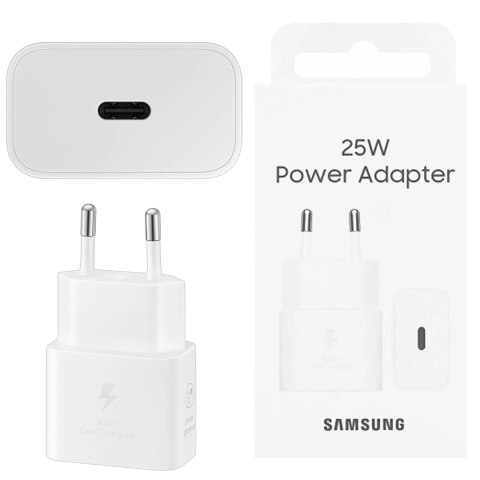 Samsung Ładowarka Sieciowa oryginalna Samsung EP-T2510NWE Szybkie Ładowanie PowerDelivery PD 25W Biała Samsung Ładowarka Sieciowa oryginalna Samsung EP-T2510NWE Szybkie Ładowanie PowerDelivery PD 25W Biała