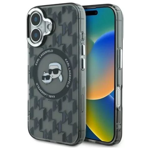 Karl Lagerfeld Etui Karl Lagerfeld do iPhone 16 6.1" Czarne MagSafe IML Monogram Karl&Choupette Head Karl Lagerfeld Etui Karl Lagerfeld do iPhone 16 6.1" Czarne MagSafe IML Monogram Karl&Choupette Head