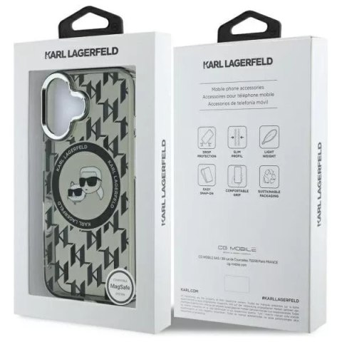Karl Lagerfeld Etui Karl Lagerfeld do iPhone 16 6.1" Czarne MagSafe IML Monogram Karl&Choupette Head Karl Lagerfeld Etui Karl Lagerfeld do iPhone 16 6.1" Czarne MagSafe IML Monogram Karl&Choupette Head