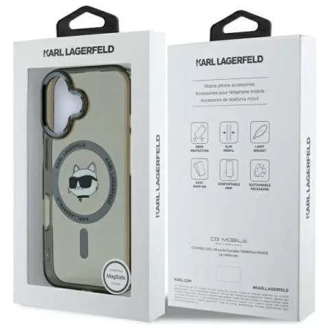 Karl Lagerfeld Etui Karl Lagerfeld do iPhone 16 6.1" Czarny Hardcase IML Metal Choupette Head MagSafe Karl Lagerfeld Etui Karl Lagerfeld do iPhone 16 6.1" Czarny Hardcase IML Metal Choupette Head MagSafe