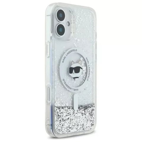 Karl Lagerfeld Etui Karl Lagerfeld do iPhone 16 6.1" Magsafe Hardcase Transparent Liquid Glitter Choupette Head Karl Lagerfeld Etui Karl Lagerfeld do iPhone 16 6.1" Magsafe Hardcase Transparent Liquid Glitter Choupette Head