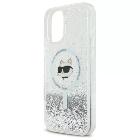 Karl Lagerfeld Etui Karl Lagerfeld do iPhone 16 6.1" Magsafe Hardcase Transparent Liquid Glitter Choupette Head Karl Lagerfeld Etui Karl Lagerfeld do iPhone 16 6.1" Magsafe Hardcase Transparent Liquid Glitter Choupette Head