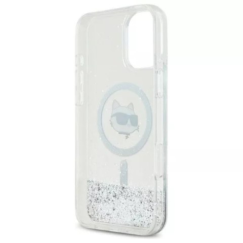 Karl Lagerfeld Etui Karl Lagerfeld do iPhone 16 6.1" Magsafe Hardcase Transparent Liquid Glitter Choupette Head Karl Lagerfeld Etui Karl Lagerfeld do iPhone 16 6.1" Magsafe Hardcase Transparent Liquid Glitter Choupette Head