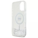 Karl Lagerfeld Etui Karl Lagerfeld do iPhone 16 6.1" Magsafe Hardcase Transparent Liquid Glitter Karl Head