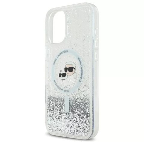Karl Lagerfeld Etui Karl Lagerfeld do iPhone 16 6.1" Magsafe Hardcase Transparent Liquid Glitter Karl&Choupette Head Karl Lagerfeld Etui Karl Lagerfeld do iPhone 16 6.1" Magsafe Hardcase Transparent Liquid Glitter Karl&Choupette Head